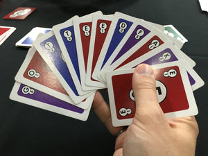 A rare example of being able to spell three words while using all the cards in your hand.